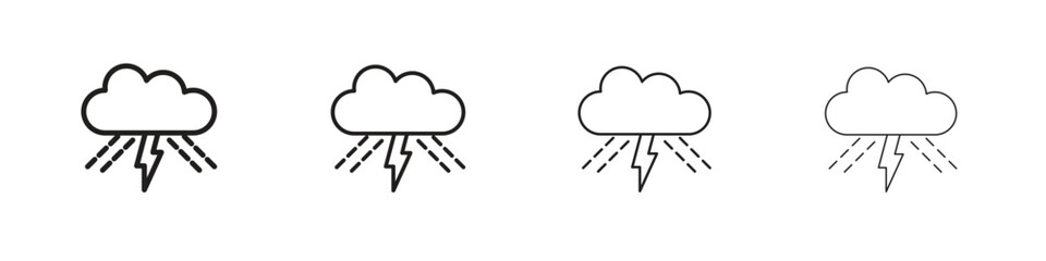 Wall Mural - Thunderstorm icon vector graphics. black style vector icons