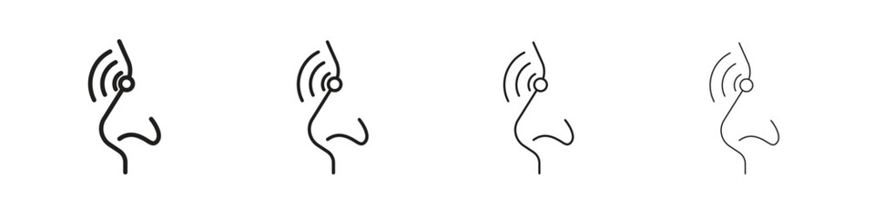 Wall Mural - Nose pain icon vector graphics. black style vector icons