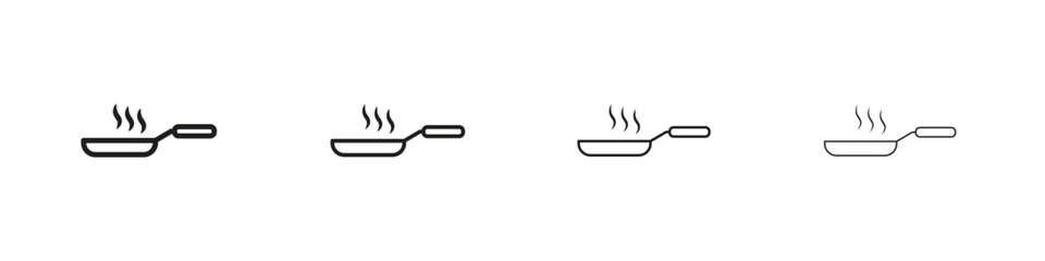 Wall Mural - Frying pan icon vector graphics. black style vector icons