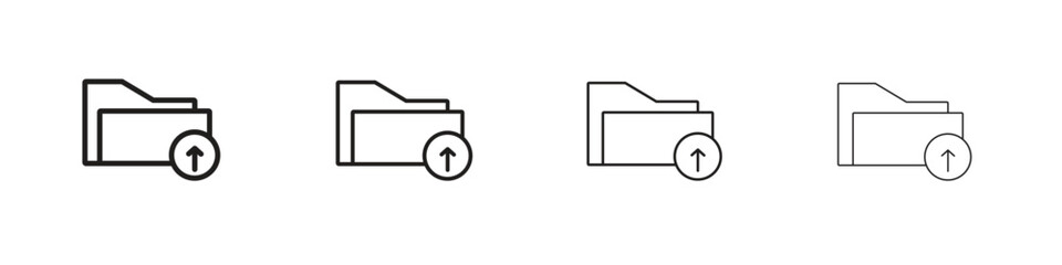 Wall Mural - Folder upload icon vector graphics. black style vector icons