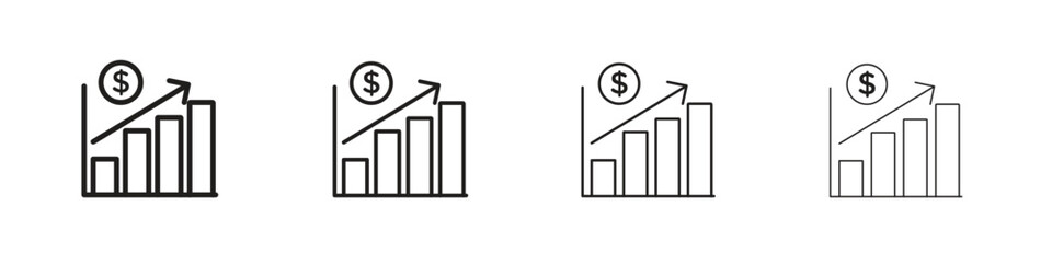 Wall Mural - Chat arrow grow icon vector graphics. black style vector icons