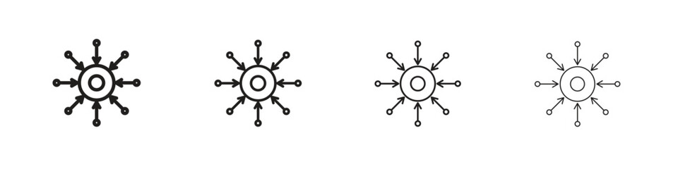 Wall Mural - Centralized icon vector graphics. black style vector icons