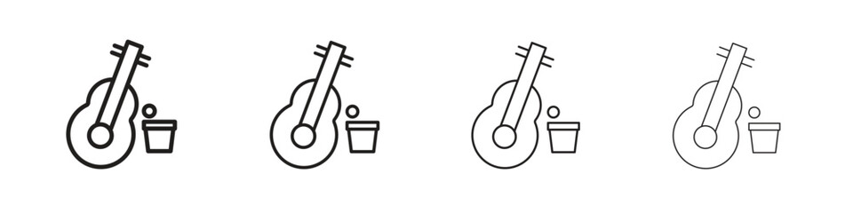 Wall Mural - Busking icon vector graphics. black style vector icons