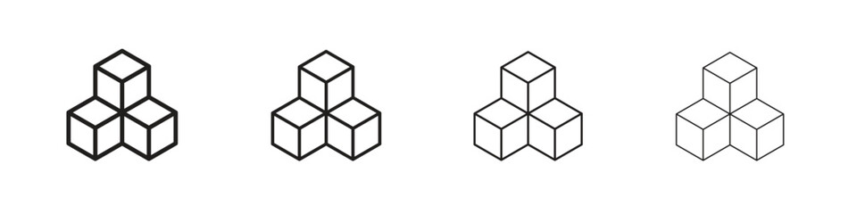 Wall Mural - Boxes icon vector graphics. black style vector icons