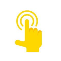 Touch screen finger hand press push icon vector	