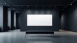 © Generative AI - Modern Art Gallery Interior with Blank Canvas, Bench, and Track Lighting for Exhibition Space