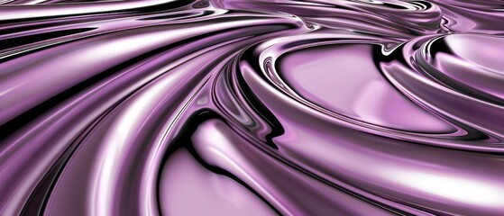 Wall Mural - Violet chrome flow curve wave metallic.