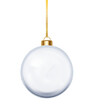 © Ann_Sereda - Glass Christmas balls hanging on ribbons. Transparent baubles festive holiday vector