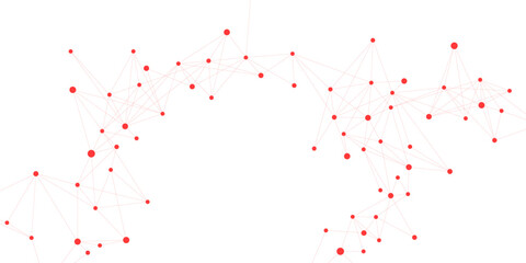 Abstract dots and lines connection on white background. Minimalist science and technology design with plexus. Suitable for chemistry, big data visualization and communication. Vector