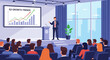 © Rans photography - Modern Vector Illustration of Business Presentation with Audience and Growth Chart