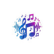 © Musrat Perveen - Music notes melody harmony musical composition song treble clef rhythm sound wave illustration art on transparent background