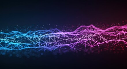Dynamic abstract network lines pulse with vibrant digital energy, connecting data streams in a futuristic glow