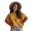 © Zain khan - young stylish girl model wearing hat isolated on transparent background