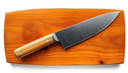 Sharp Kitchen Knife on Wooden Cutting Board