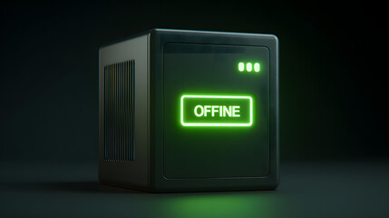 A futuristic, cube-shaped device displaying an 
