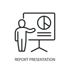 Wall Mural - Report presentation thin line vector icons.