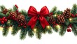 © Yanaf - Festive Evergreen Branch Decorated with Red Bow and Sparkling Lights Art