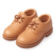 © Mr. Designer - Exquisite 3D rendered elegant brown lace-up shoes. Smooth, minimalist, caramel-tan design. Classic formal/casual footwear, tied laces. Timeless style, sophistication for fashion, e-commerce, digital c