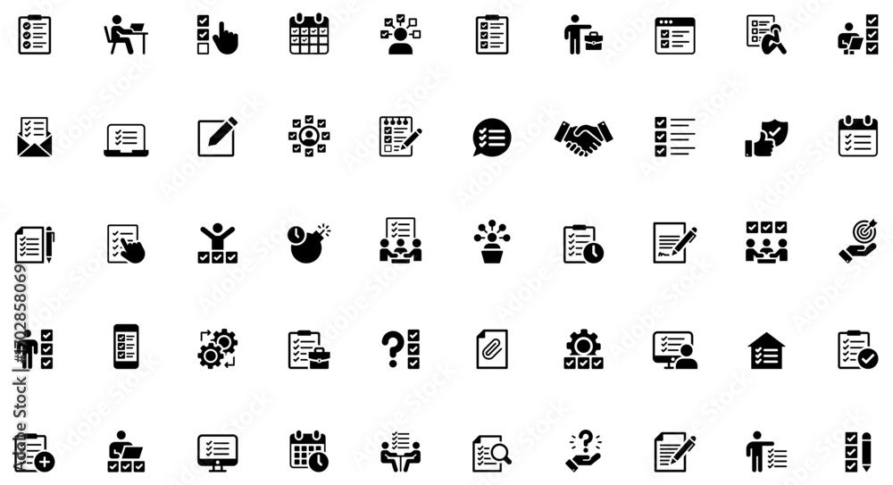 Image vectorielle Stock Task and project management solid glyph vector ...