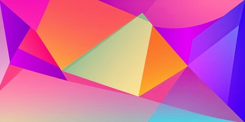 Wall Mural - Abstract geometric shapes, vibrant gradients, modern & minimalist style, bold, branding