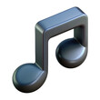 © Nobel - 3d realistic eighth note music symbol isolated on transparent background