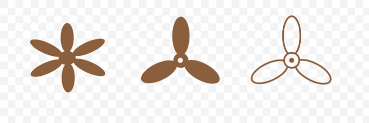 Wall Mural - propeller icon set. flat design fan propellers vector isolated on white background.