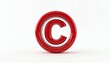 © Viktor - 3D render of classic red copyright symbol, representing intellectual property rights, legal protection. Iconic symbol signifies ownership of creative works, including digital content, media, online