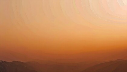 Abstract Orange and Brown Gradient Background with Hazy Hills