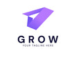 © Anan - Modern grow Business with 3D flat style growth triangle arrow logo vector design concept. Growth logotype symbol for digital finance, ui, technology, investment, business, web, financial technology.