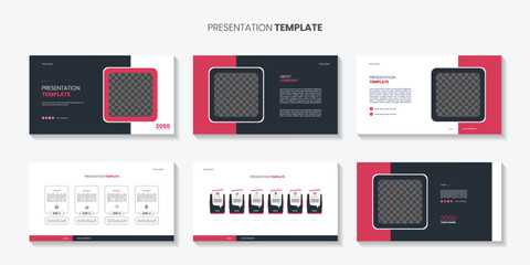 Wall Mural - Creative business presentation slides template design. Use for modern presentation background, brochure design, website slider, landing page, annual report, company profile