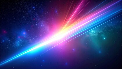 Wall Mural - Vibrant Abstract Universe Background with Streaks of Light and Starry Field