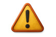 © Michael - 3d rendering of an orange triangular warning sign with a black exclamation mark, isolated on transparent background