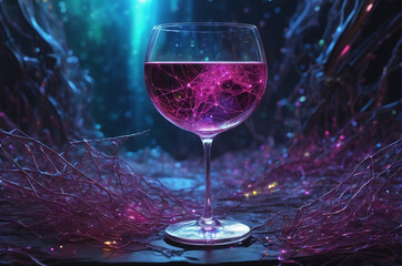 Wall Mural - Neural Wine of Imagination. Generative AI.