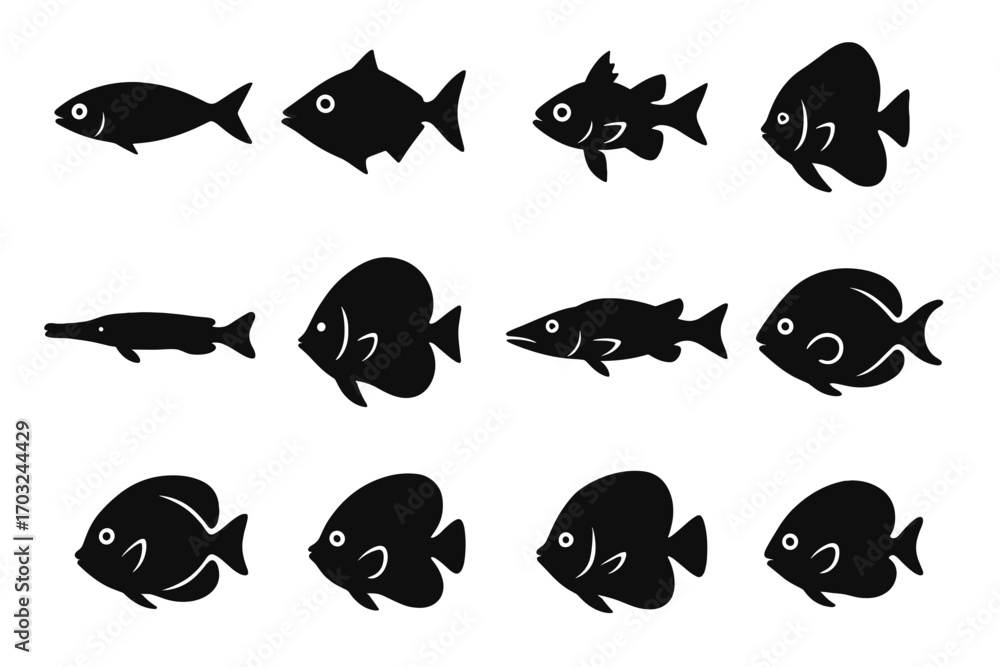 Icon tang angular form vector dramatic fish reef sleek hawkfish ...