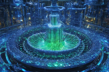 Wall Mural - Fusion Energy Core Reactor. Generative AI.