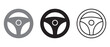 © CreatetiveDesignX - Steering wheel icon set. isolated on white background for car and vehicle.