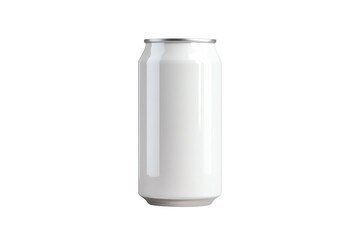 Empty white soda can on a white isolated background.