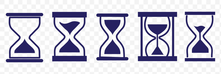Wall Mural - Sand watch icon set . Hourglass symbol. Flat vector graphic design elements.