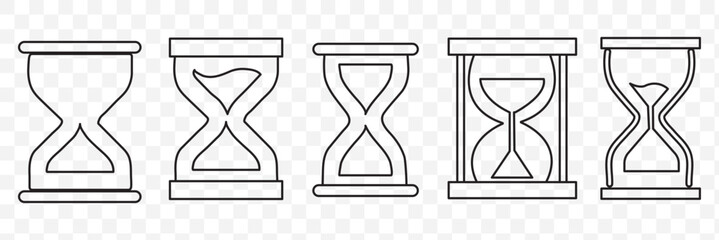 Wall Mural - Sand watch icon set. Hourglass symbol. Waiting time concept. Vector illustration.