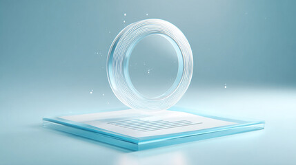 Transparent Ring on Blue Platform