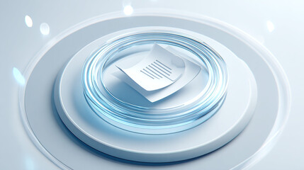 Transparent Ring on Blue Platform