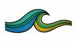© Maulidyartz - Stylized colorful ocean wave illustration with black outline.