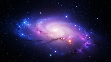 Wall Mural - Abstract seamlessly looping video of a deep space phenomenon, showcasing a beautiful galaxy light with evolving patterns particles, deep space phenomenon, shimmer