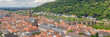 Summer panorama of Heidelberg's old town with the Neckar River and surrounding hills