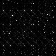 Wall Mural - Vibrant Starry Night with Sparkling Lights in Deep Black Sky and Cosmic Dust Cloud