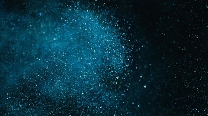 Wall Mural - aqua blue glittering flare dust drifting loop motion graphics, dust, liquid