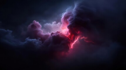 Ethereal nebula of intense plasma bursts illuminates the darkened cosmic void canvas
