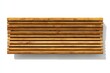 © Poster - Overhead view of a long, rectangular wooden bench composed of horizontally stacked slats, showing a slight shadow beneath