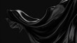 © amat - Dramatic black fabric drapes against dark background