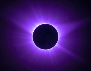 Wall Mural - Ethereal Purple Solar Eclipse Radiating Light and Energy in Deep Space Astronomy